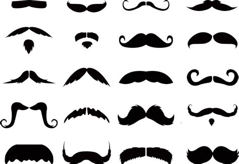 Mustaches Clip Art Transparent Background 20 Styles Mustache Clipart