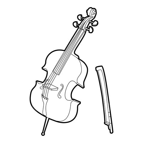 Violin Icon Outline Isometric Style Violin Drawing Outline Drawing