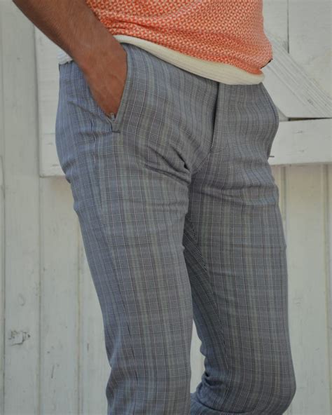 Buy Gray Slim Fit Plaid Pants By Gentwith With Free Shipping