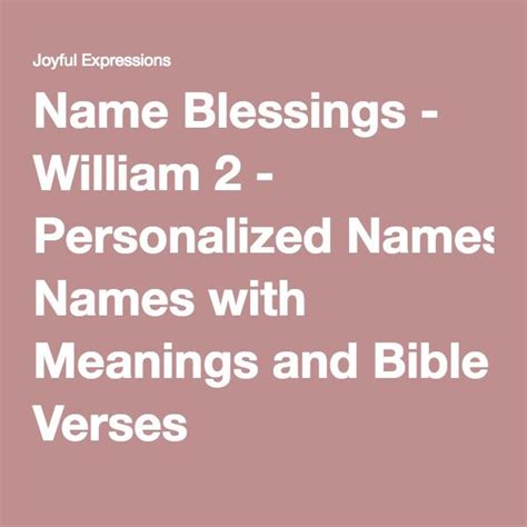 William Name Blessings Personalized Cross Stitch Design From Joyful