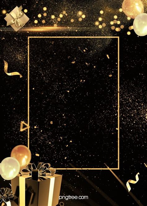 Simple Cool Black Gold Style Party Background Birthday Background Wallpaper Birthday