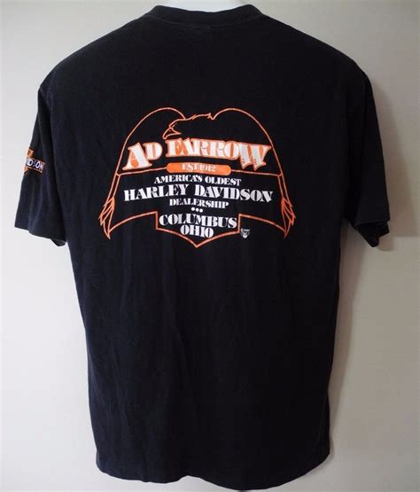 Vtg Harley Davidson Embroidered Pocket T Shirt Ad Farrow America S