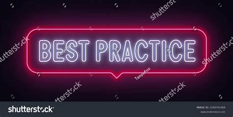Best Practice Neon Sign Speech Bubble Stock Vector Royalty Free