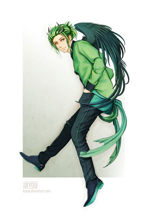 Green Haired Anime Character Male