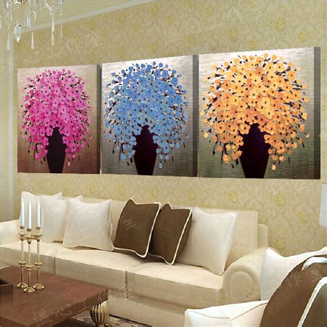 3 Pcsset Abstract Printed Painting Flowers Painting Picture Home Decor