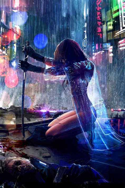 Wallpaper : cyberpunk, Jacek Babinski, digital art 1920x2880