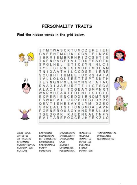 Character Traits Word Search For Fun 101 Activity