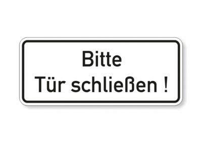 Eingangsschilder für firmen, geschäfte und sonstige gewerbliche gebäude sollen meist von hochwertiger qualität sein. Bitte Tür schließen, Aufkleber