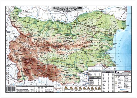 карта на българия физическа