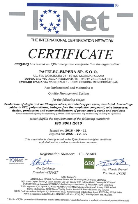 The Patelec European Group Is Now Iso 90012015 Certified Patelec