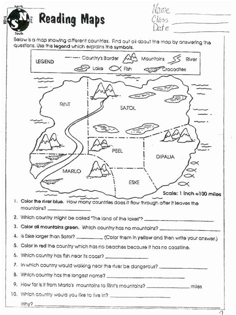 Second Grade Map Skills Worksheets Reading And Questions Worksheets In