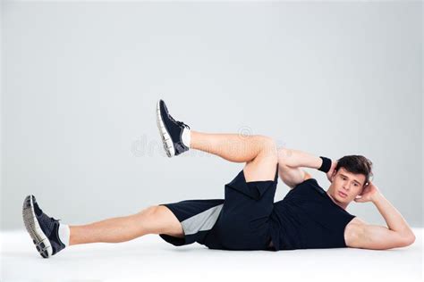 Athletic Man Doing Abdominal Exercises Stock Image Image Of Building
