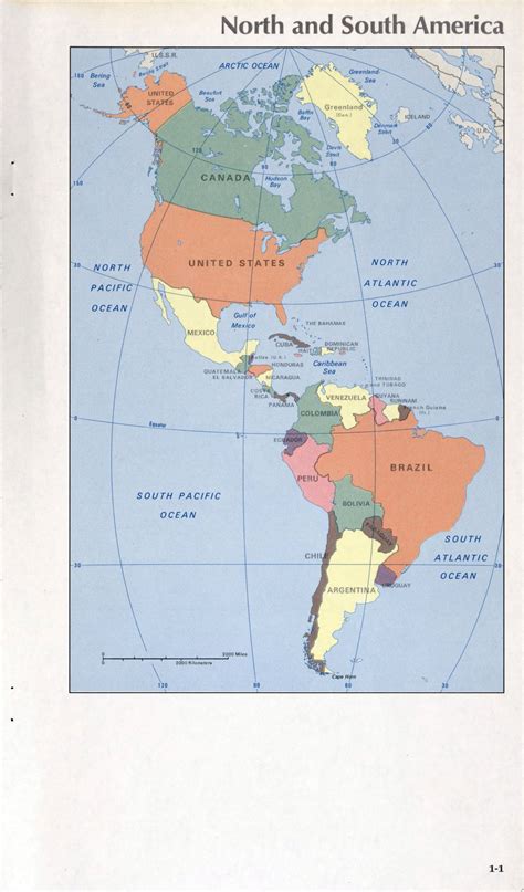 Map Of North And South America 1 1 Western Hemisphere Maps Of The Worlds Nations World