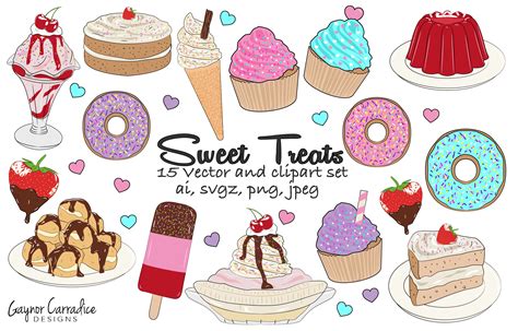 Sweet Treats Vector And Clipart Set Creative Daddy