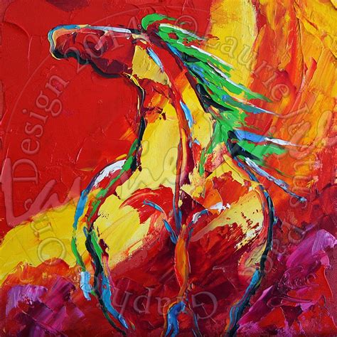 Contemporary Artists Of Texas Red Sun Horse Paintings By Texas Artist