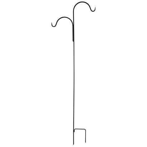 Panacea shepherds hook with teardrop finial black 5ea/84 in. 84 in. Traditional Double Shepherd Hook | Peak Products (USA)