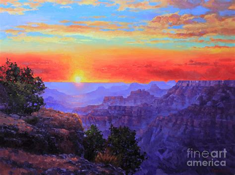 Grand Canyon Sunset Painting By Gary Kim Pixels