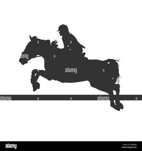 Jumping Horse Silhouette Vector Images Rider On Jumping Horse Stock