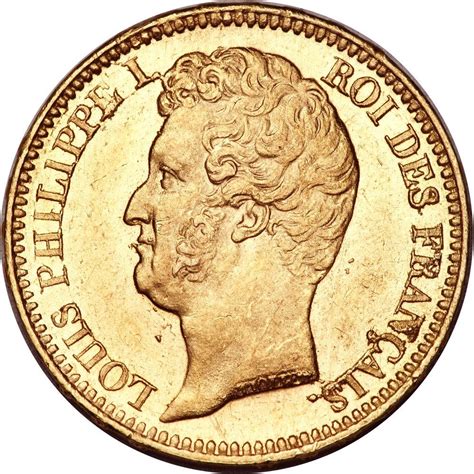Valeur 20 francs or Louis Philippe 1er ( 1832 à 1848 ). Valeur des