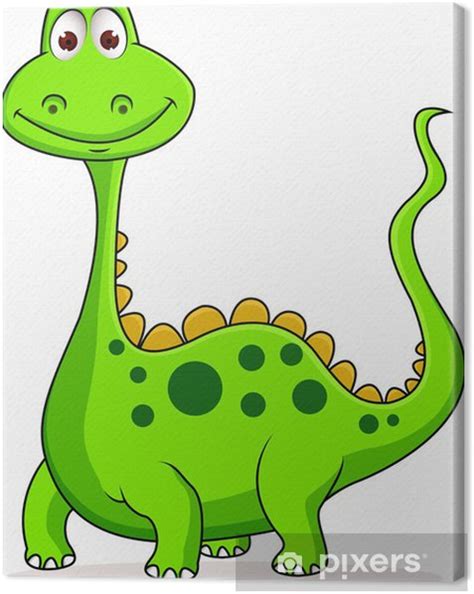 This design is from the creators of dino dana and dino dan. Cute green dinosaur cartoon Canvas Print • Pixers® • We ...