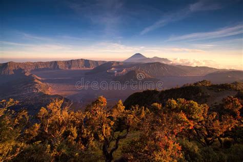 Mount Bromo Volcano During Sunset Stock Image Image Of Nature
