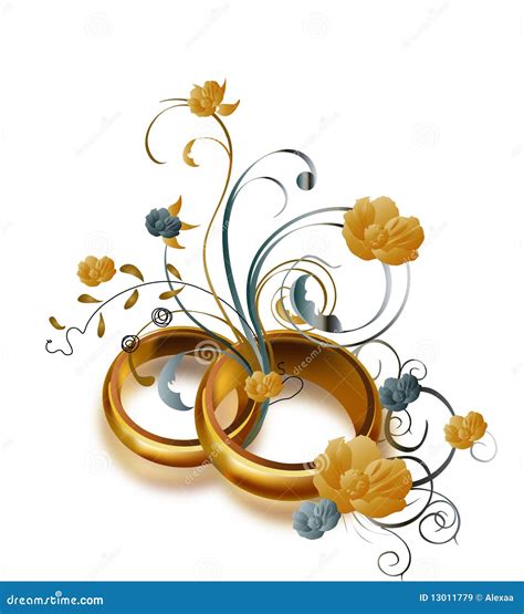 Wedding Rings Stock Vector Illustration Of Floral Bright 13011779