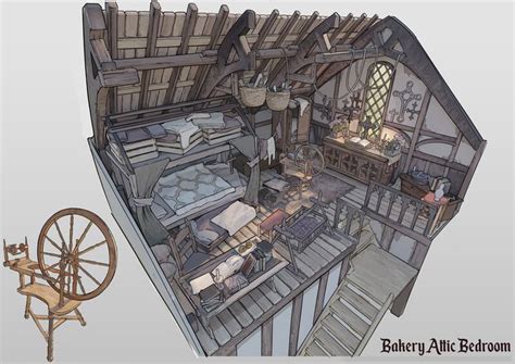 Artstation Arthurian Kingdom Bakery Attic Bedroom Oliver Medak