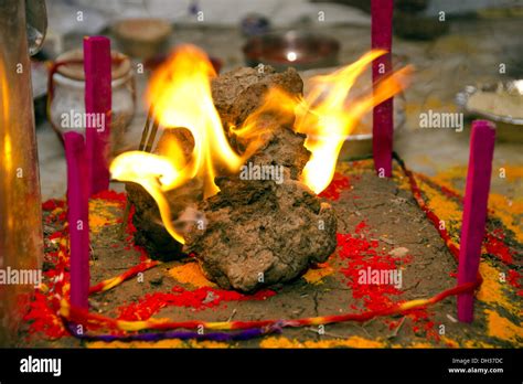 Holy Fire At Hindu Wedding Ceremony Rajasthan India Stock Photo Alamy