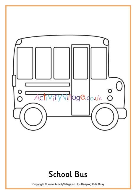 Coloring is one of the most popular activities for kids. School Bus Colouring Page
