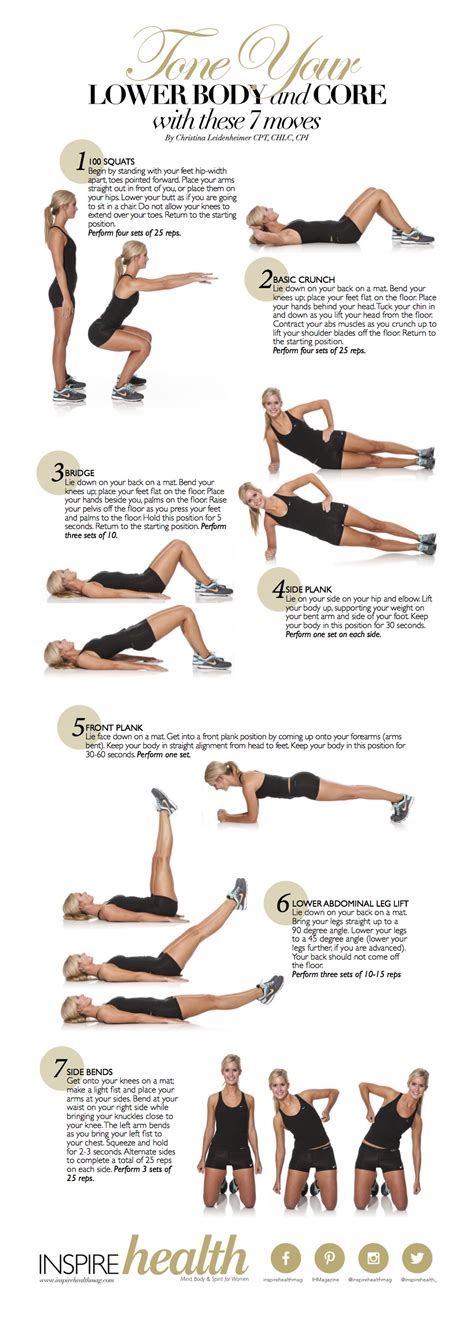 7 Moves To Tone Your Lower Body And Core Inspire Health Magazine