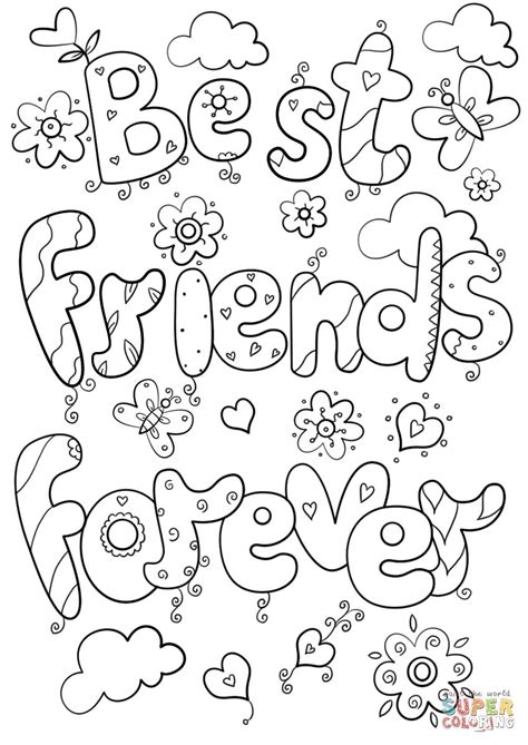 Hello kitty best friends coloring page. Bff Coloring Pages Best Of Friends Forever Page Logo And ...