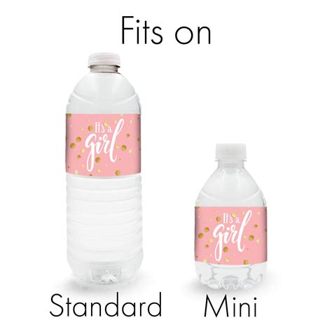 Pink And Gold It S A Girl Baby Shower Water Bottle Labels Stickers