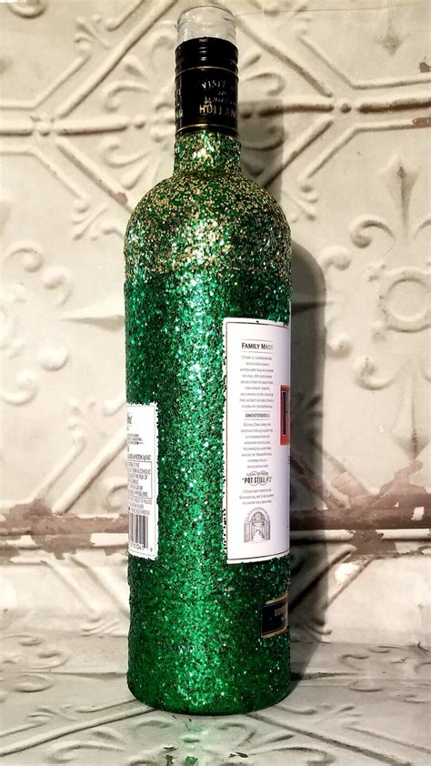 Glitter Bling Glam Green Ketel One Vodka Liquor Bottle Etsy