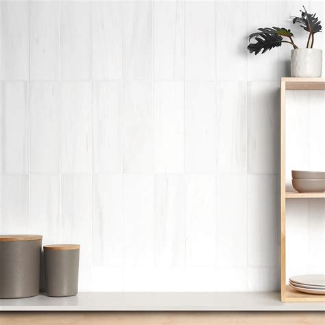 Bianco Dolomite Premium 4x12 Honed Marble Tile