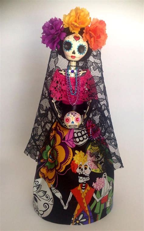 Day Of The Dead Mexican Catrina Doll Paper Mache Catrina Totem Tattoo