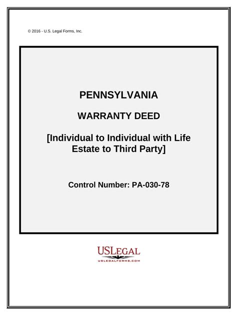 Warranty Deed Life Form Fill Out And Sign Printable Pdf Template