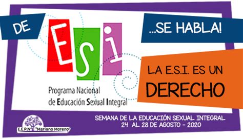 Ep N° 1 Mariano Moreno Semana De La Educación Sexual Integral Esi