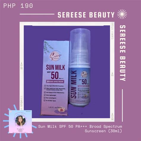 Sereese Beauty Sun Milk Spf 50 Broad Spectrum Sunscreen 30 Ml