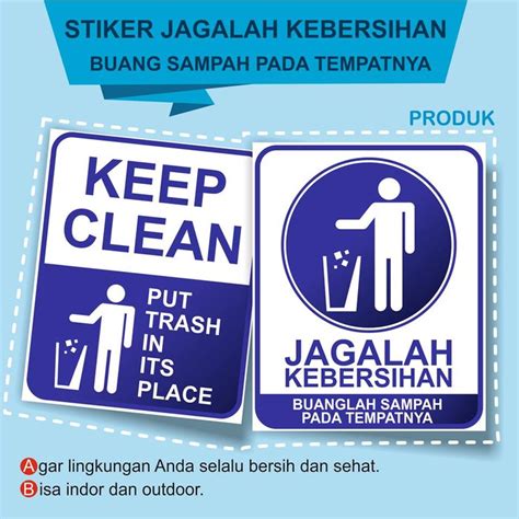 STIKER/STICKER JAGALAH KEBERSIHAN-KEEP CLEAN | Shopee Indonesia