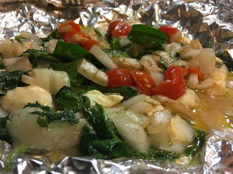 Grilled Cod With Spinach And Tomatoes Recipe Allrecipes