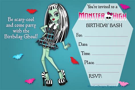 Free Printable Invitations Monster High
