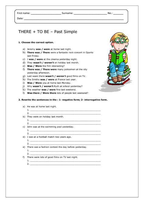 There To Be Past Simple Worksheet Teaching English Teaching Past