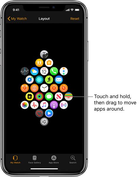 At the center, the icons of the chosen. Organize and get more apps on Apple Watch - Apple Support