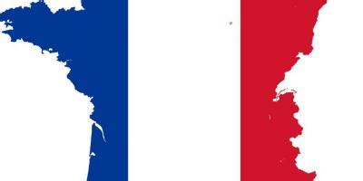 Frankrig flag, kort - Kort over Frankrig flag (det Vestlige Europa - Europa)
