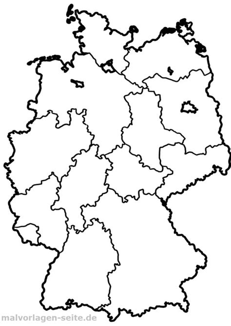 Dieser jahreskalender mit 12 monatszyklen. Landkarte Deutschland - Kostenlose Ausmalbilder | Landkarte deutschland, Deutschlandkarte ...