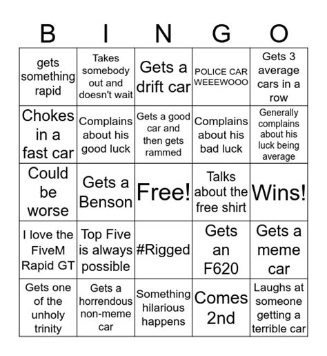 Random All Bingo Card