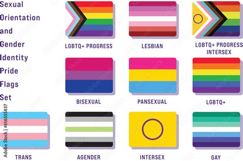 Sexual Orientation And Gender Identity Pride Flags Set Vector De Stock Adobe Stock