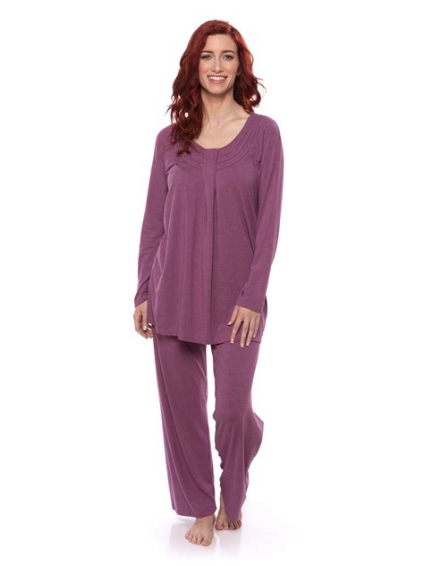 Womens Long Sleeve Pjs In Bamboo Viscose Replenish Cozy Pajama Set By Texere