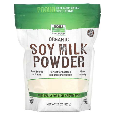 Now Foods Real Food Organic Soy Milk Powder 20 Oz 567 G