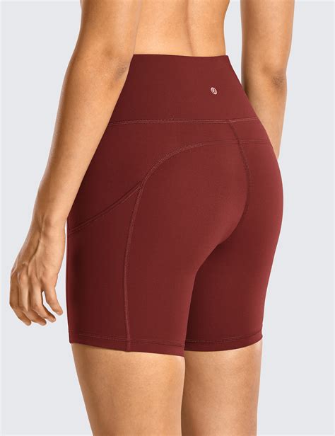 crz yoga women high waisted workout shorts gym side pockets naked feeling 6 inch ebay